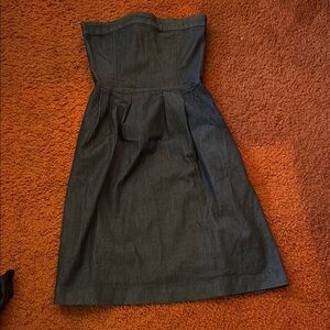 Zara Gray Strapless Pleated Sheath Dress